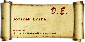Dominek Erika névjegykártya